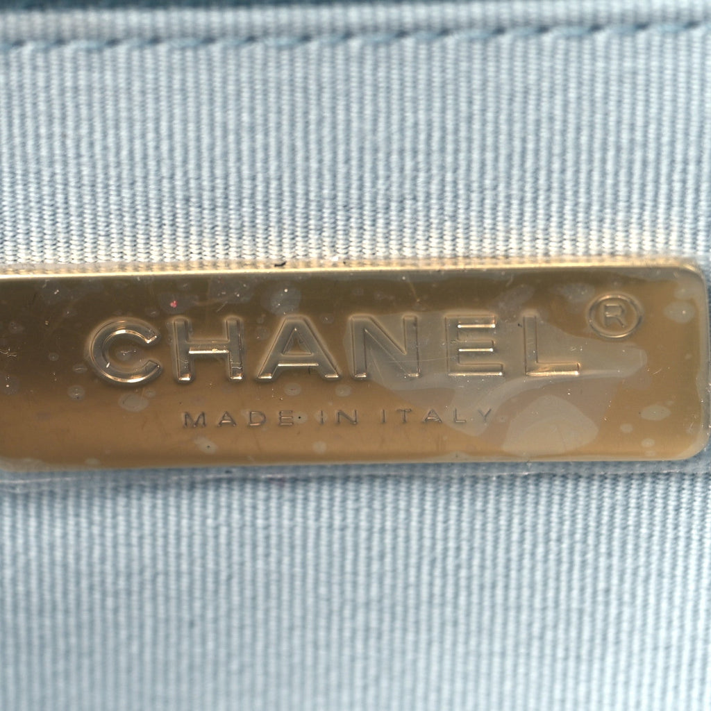 Lambskin Quilted Medium Chanel 19 Flap Light Blue