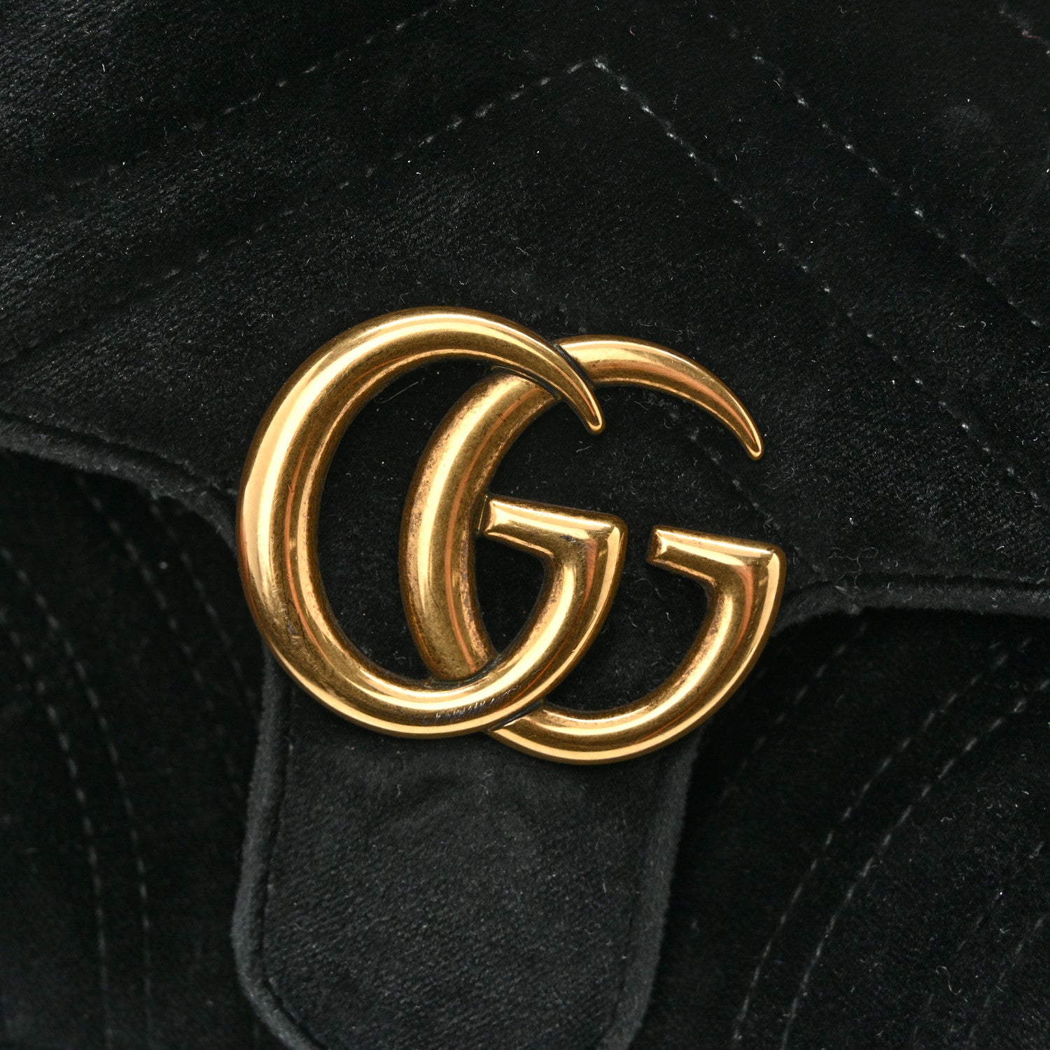 Velvet Matelasse Mini GG Marmont Shoulder Bag Black