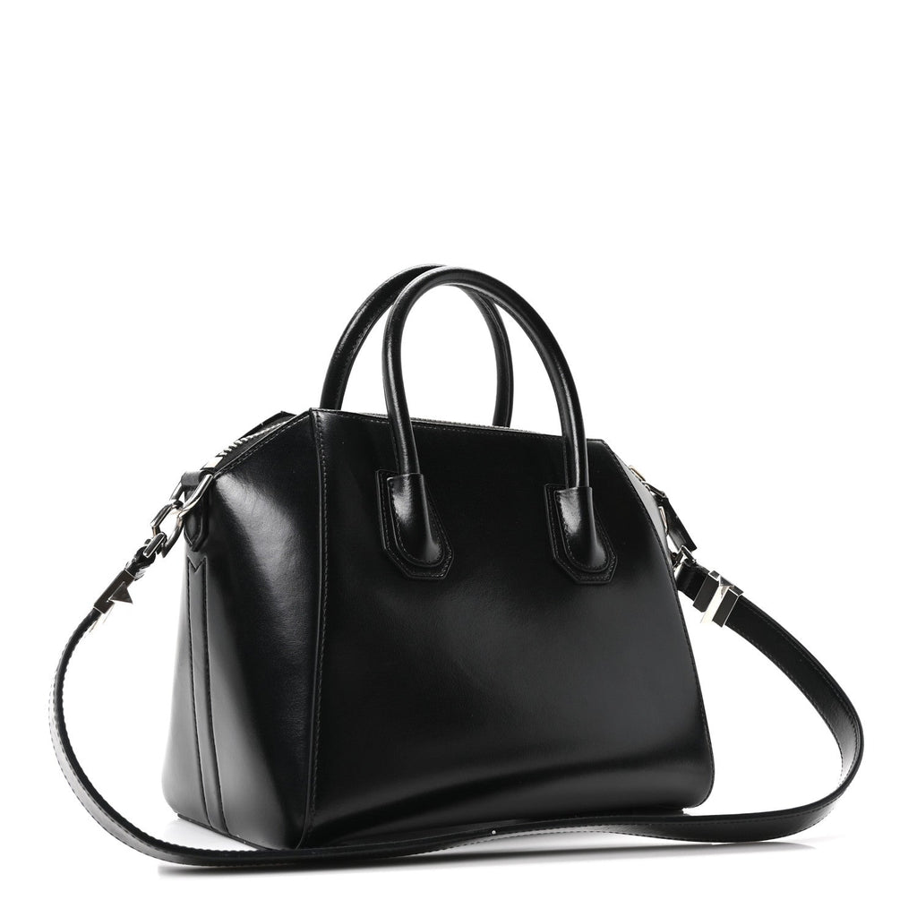 Shiny Lord Calfskin Small Antigona Black