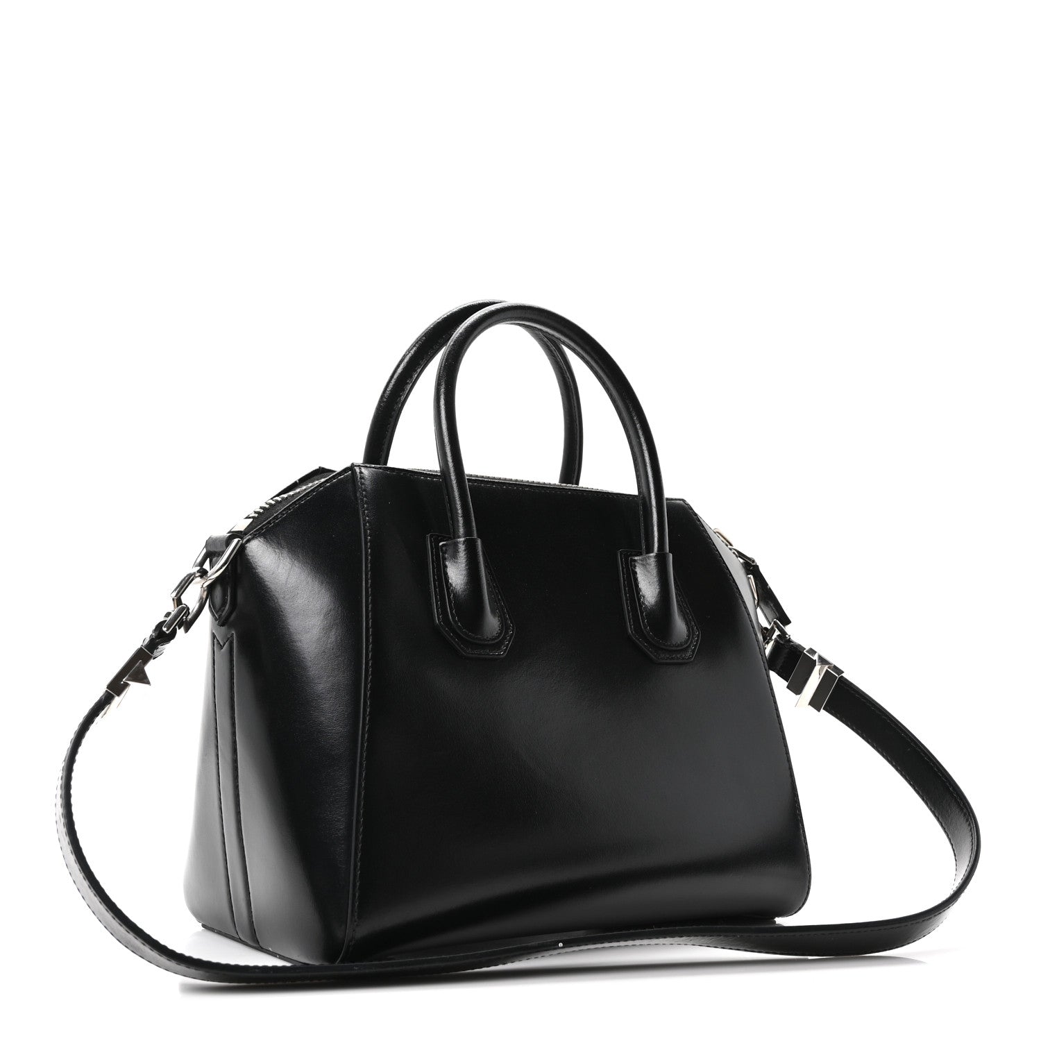 Shiny Lord Calfskin Small Antigona Black