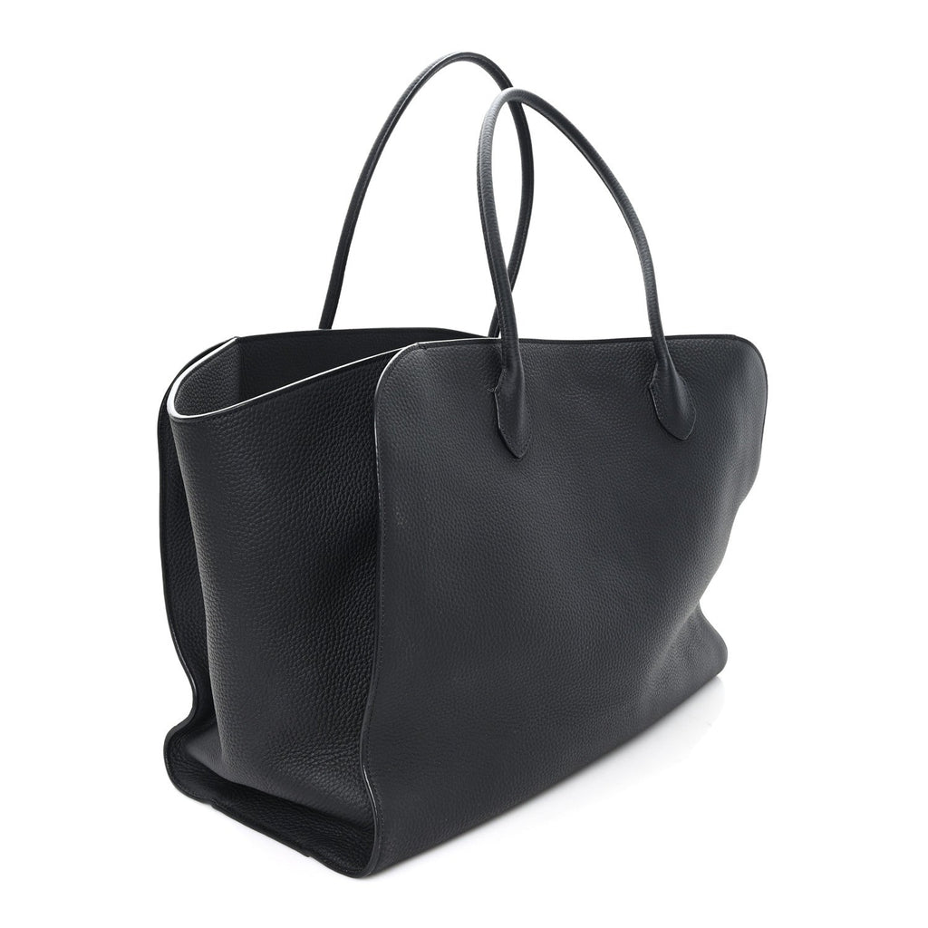 Matte Grained Calfskin Marlo Tote Black