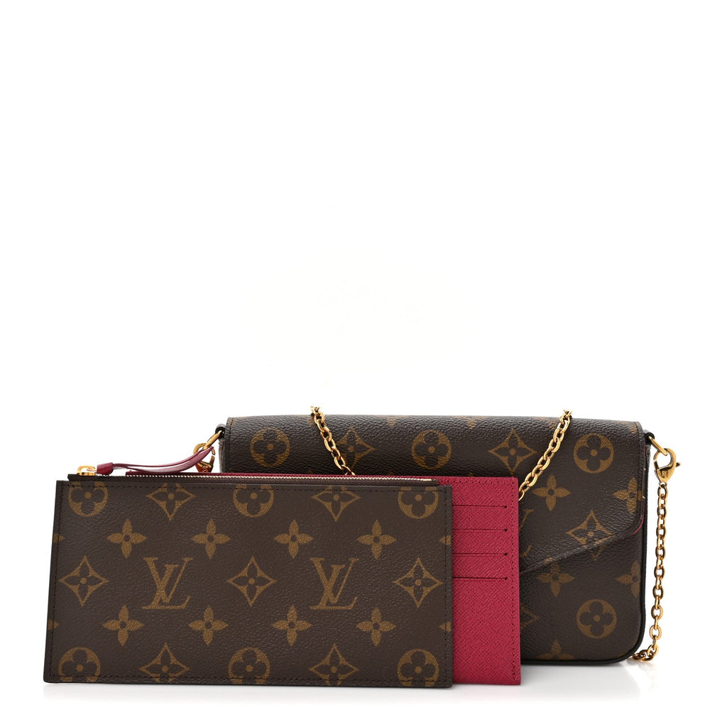 Monogram Pochette Felicie Chain Wallet Fuchsia