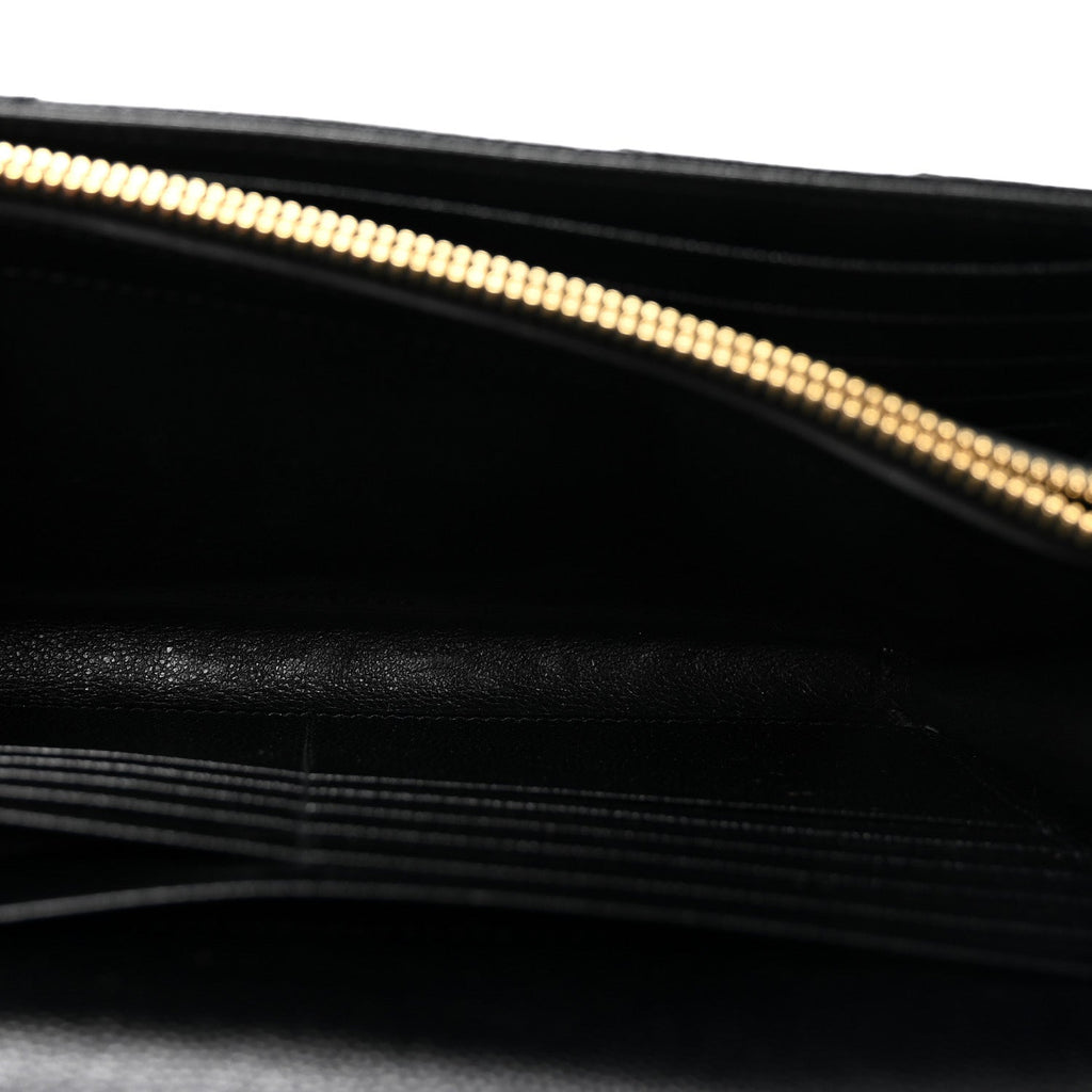 Grain De Poudre Matelasse Chevron Monogram Chain Wallet Black