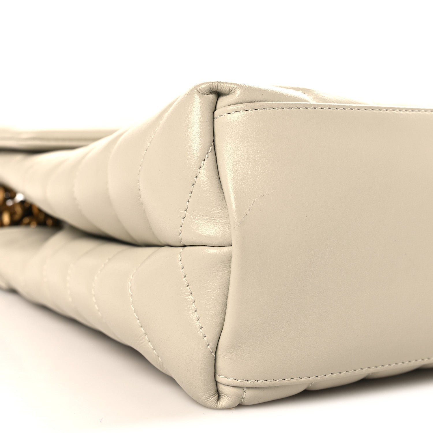 Calfskin Y Quilted Monogram Medium Loulou Chain Satchel Crema Soft