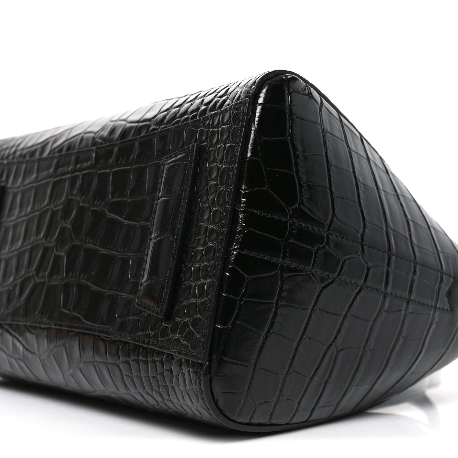 Calfskin Crocodile Embossed Small Antigona Black