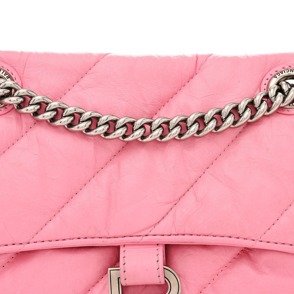 Crushed Calfskin Quilted Small Crush Chain Bag Sweet Pink