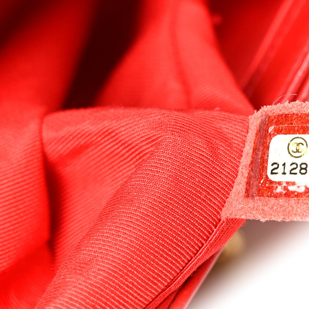 Lambskin Quilted New Medium Boy Flap Red