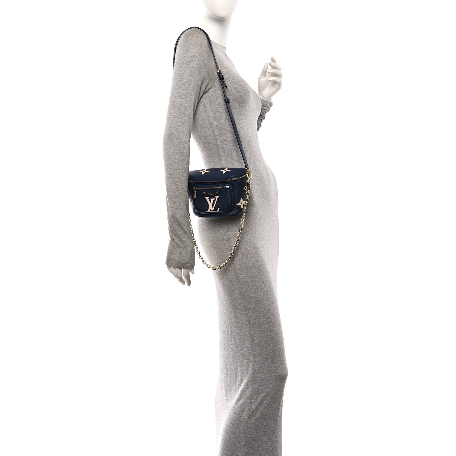 Empreinte Monogram Giant Mini By The Pool Bumbag Navy Creme