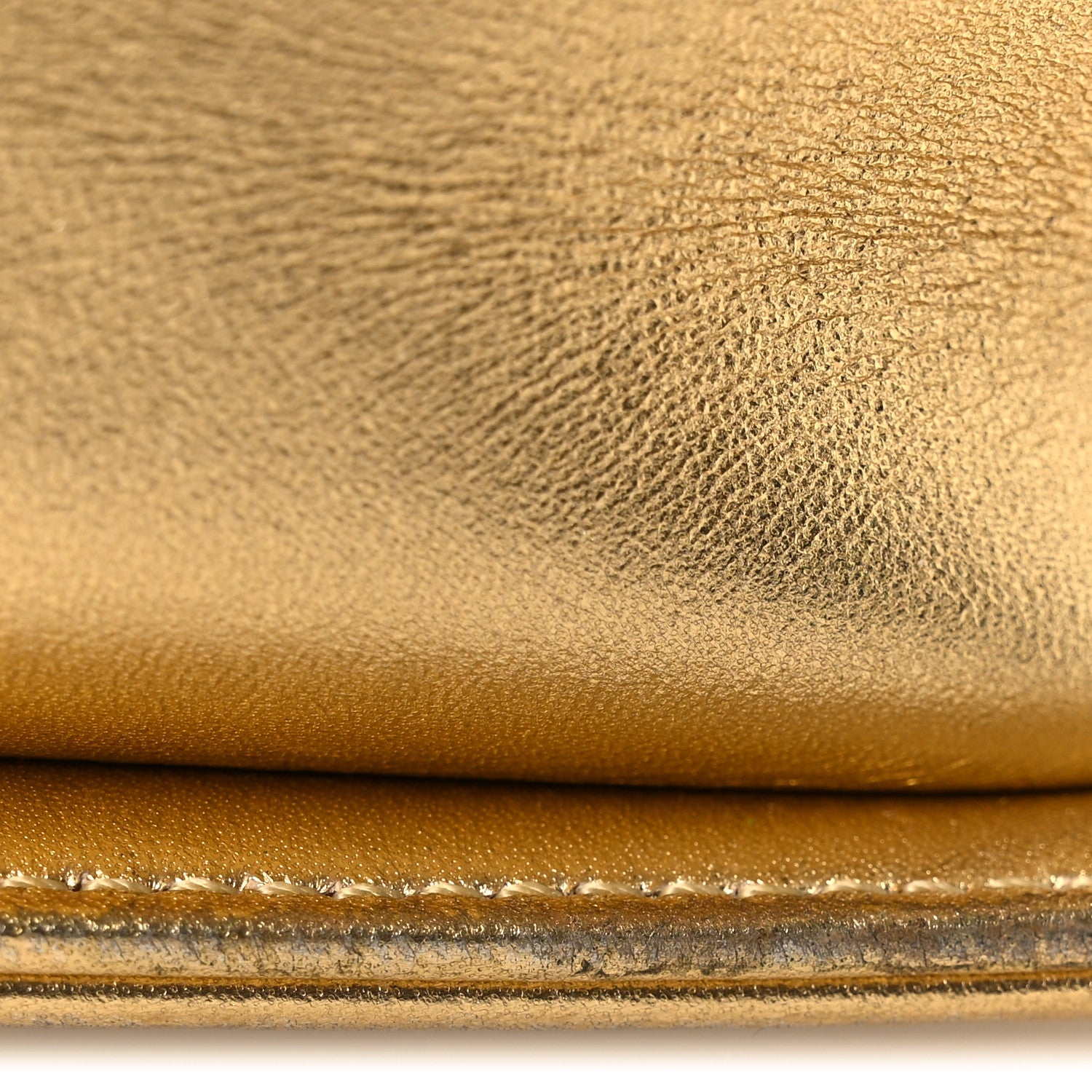 Metallic Lambskin Embossed Small Cube Boy Flap Gold
