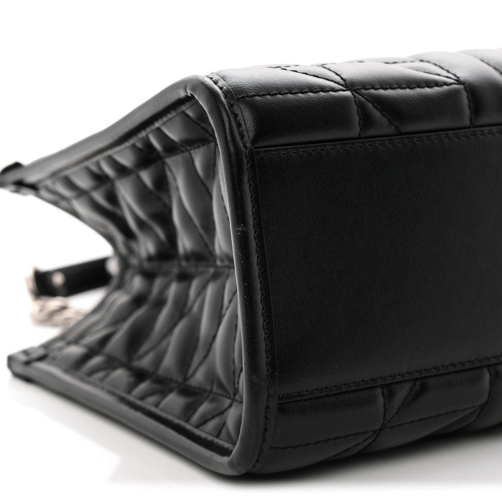 Calfskin Matelasse Aria Small GG Marmont Shoulder Tote Black
