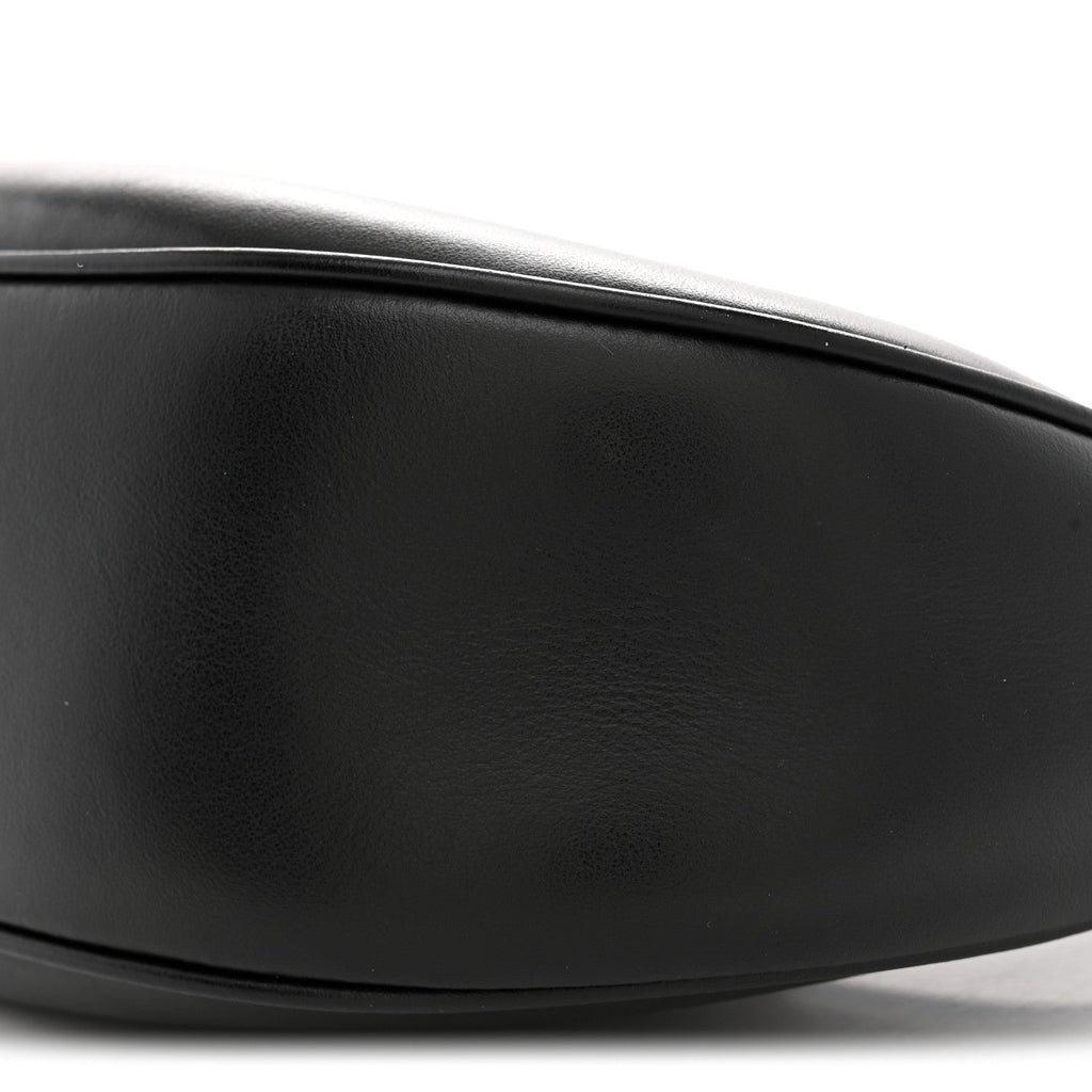 Smooth Calfskin Medium Strap Ava Triomphe Shoulder Bag Black