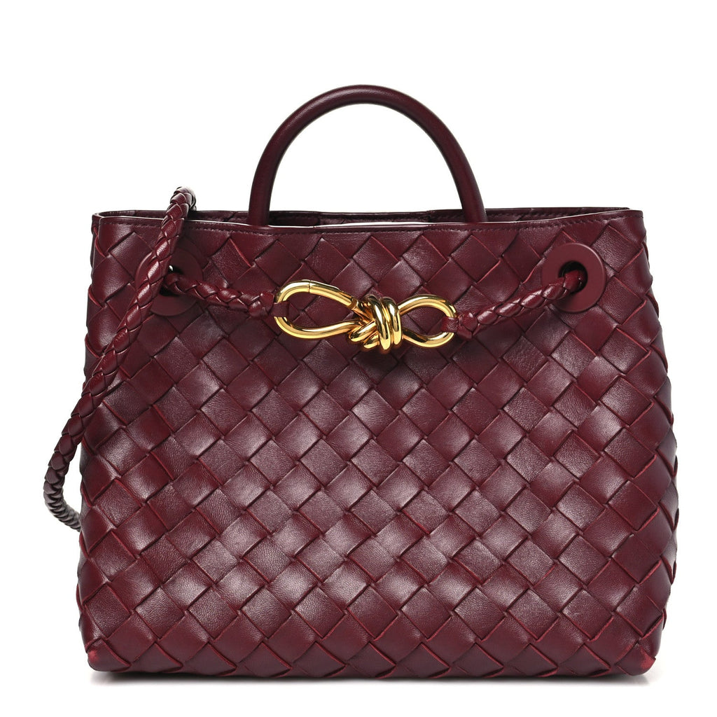 Nappa Intrecciato Small Andiamo Shoulder Bag Barolo