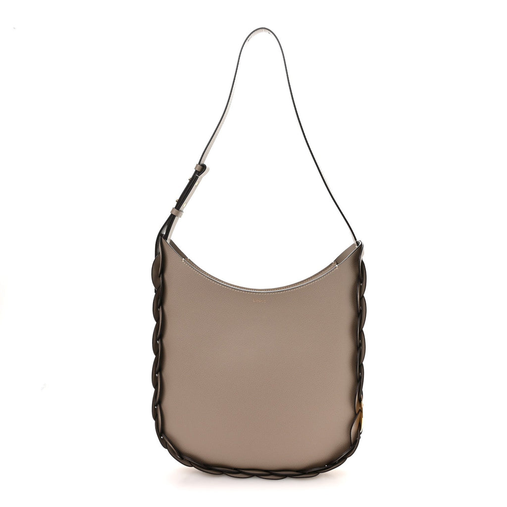 Small Grain Smooth Calfskin Medium Darryl Hobo Motty Grey