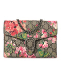 GG Supreme Monogram Blooms Mini Dionysus Chain Wallet Beige Multicolor Dry Rose