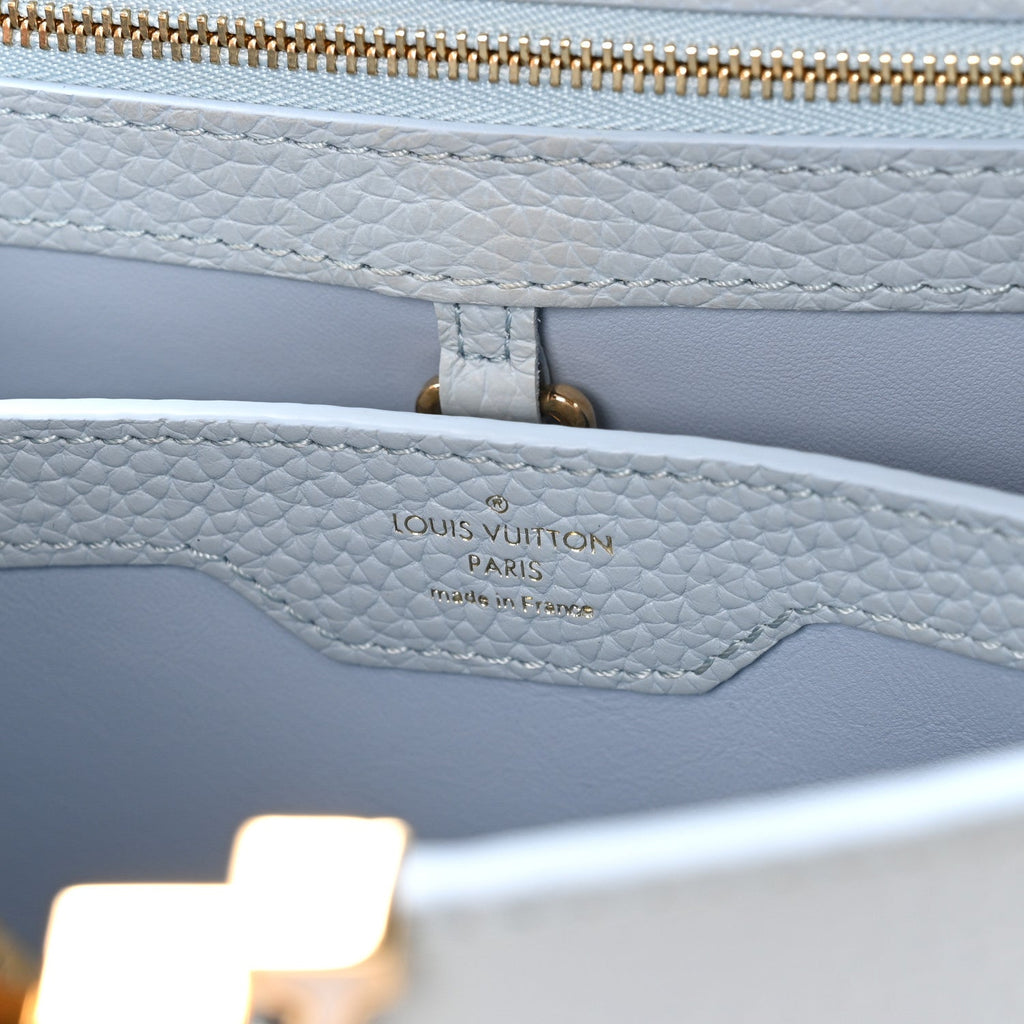 Taurillon Snakeskin Capucines BB Olympe Blue