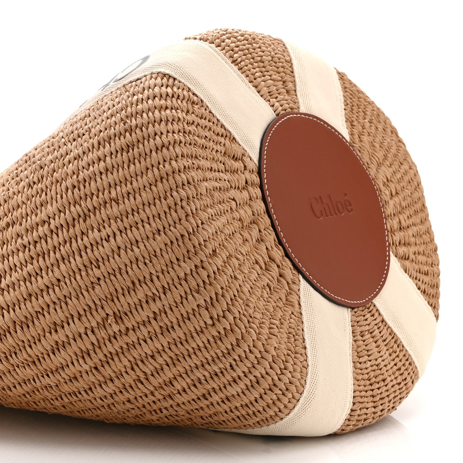 Raffia Medium Woody Tote White