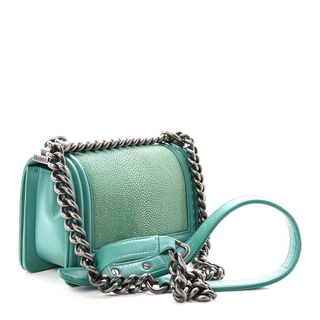Galuchat Stingray Small Boy Flap Turquoise