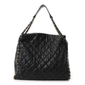 Calfskin Quilted Medium Chain Me Hobo Black