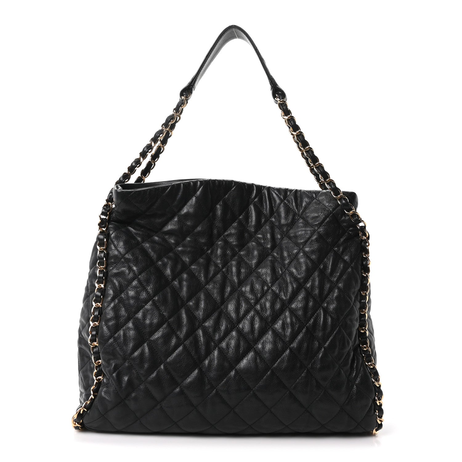 Calfskin Quilted Medium Chain Me Hobo Black