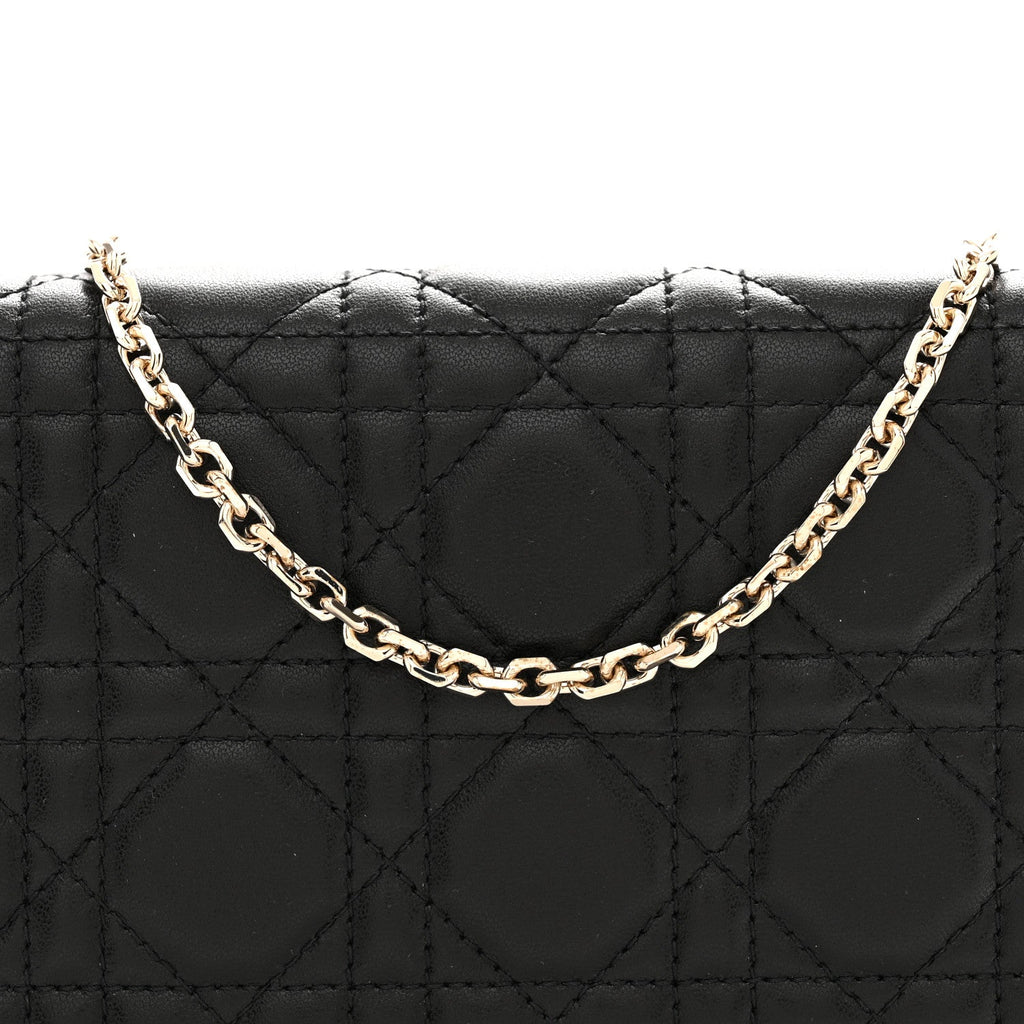 Lambskin Cannage Lady Dior Pouch Black