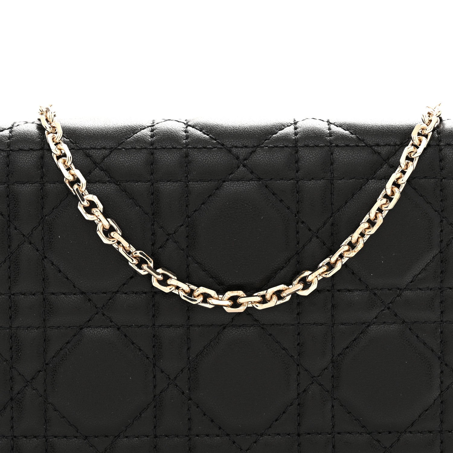 Lambskin Cannage Lady Dior Pouch Black