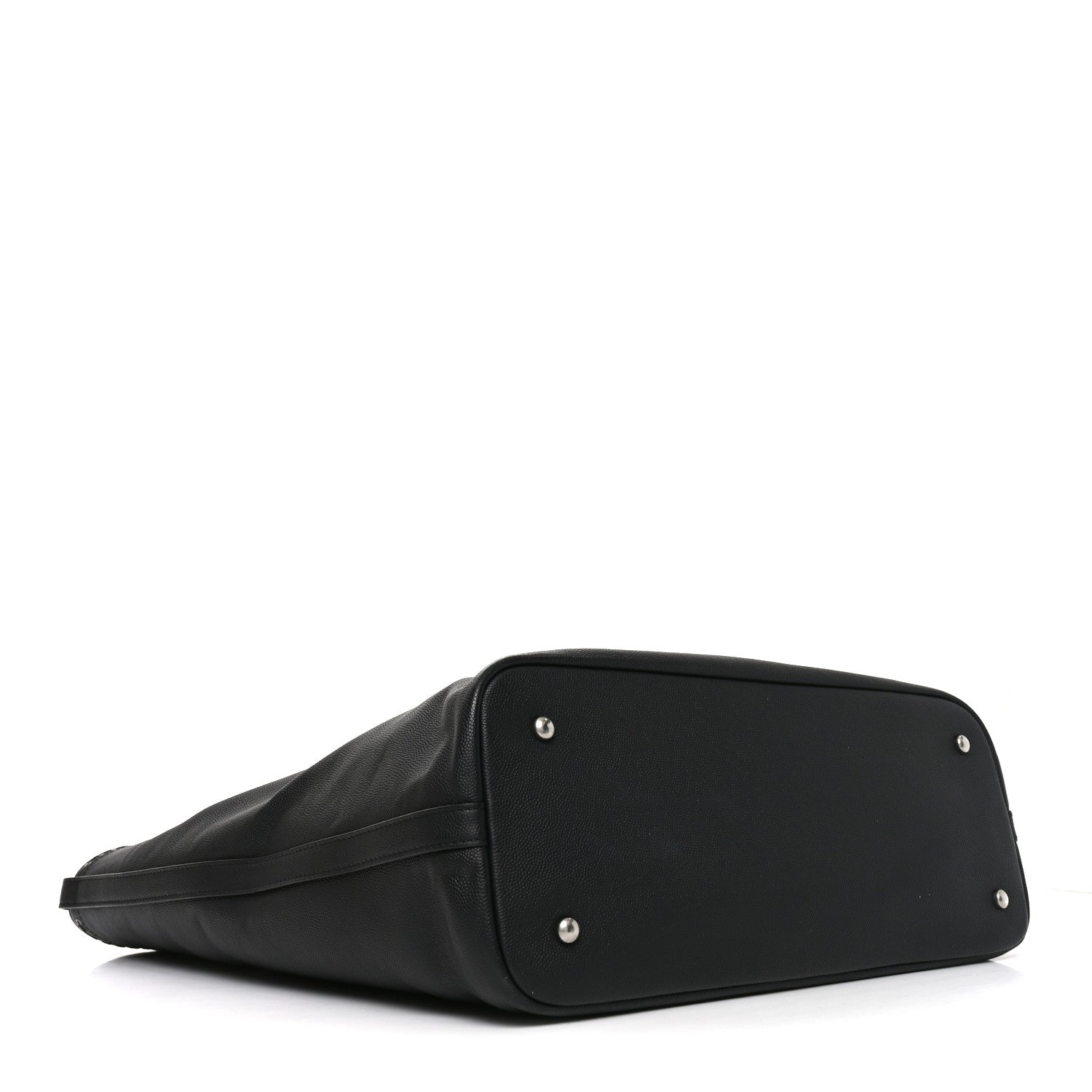 Calfskin Large Coco Eyelets Shopping Tote Black