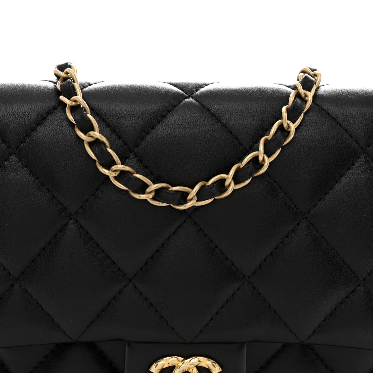 Lambskin Quilted CC Medium Dynasty Flap Black