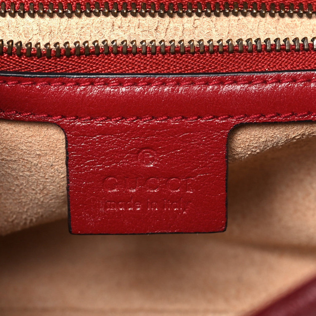 Vintage Effect Calfskin Matelasse Diagonal Small Torchon GG Marmont Shoulder Bag Black Romantic Cherry