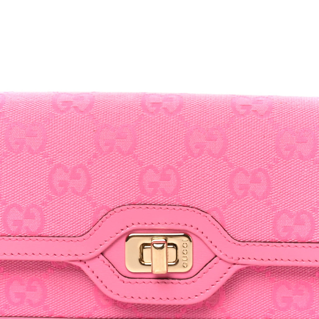 GG Monogram Scratch Lux Calfskin Mini Luce Shoulder Bag Rose Dark Blossom