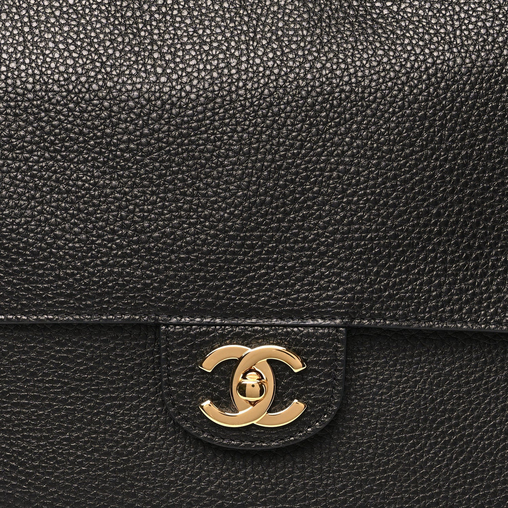 Grained Calfskin Souplissimo Maxi Flap Black