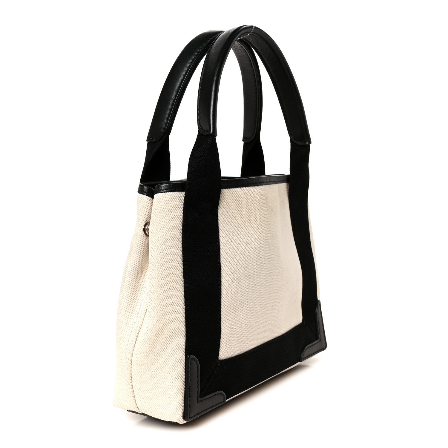 Cotton Canvas Calfskin Navy Cabas XS Natural Black