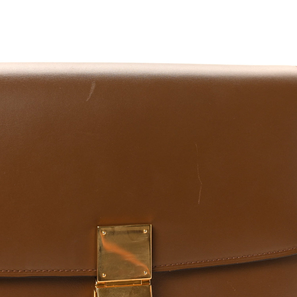 Box Calfskin Medium Classic Box Flap Bag Camel