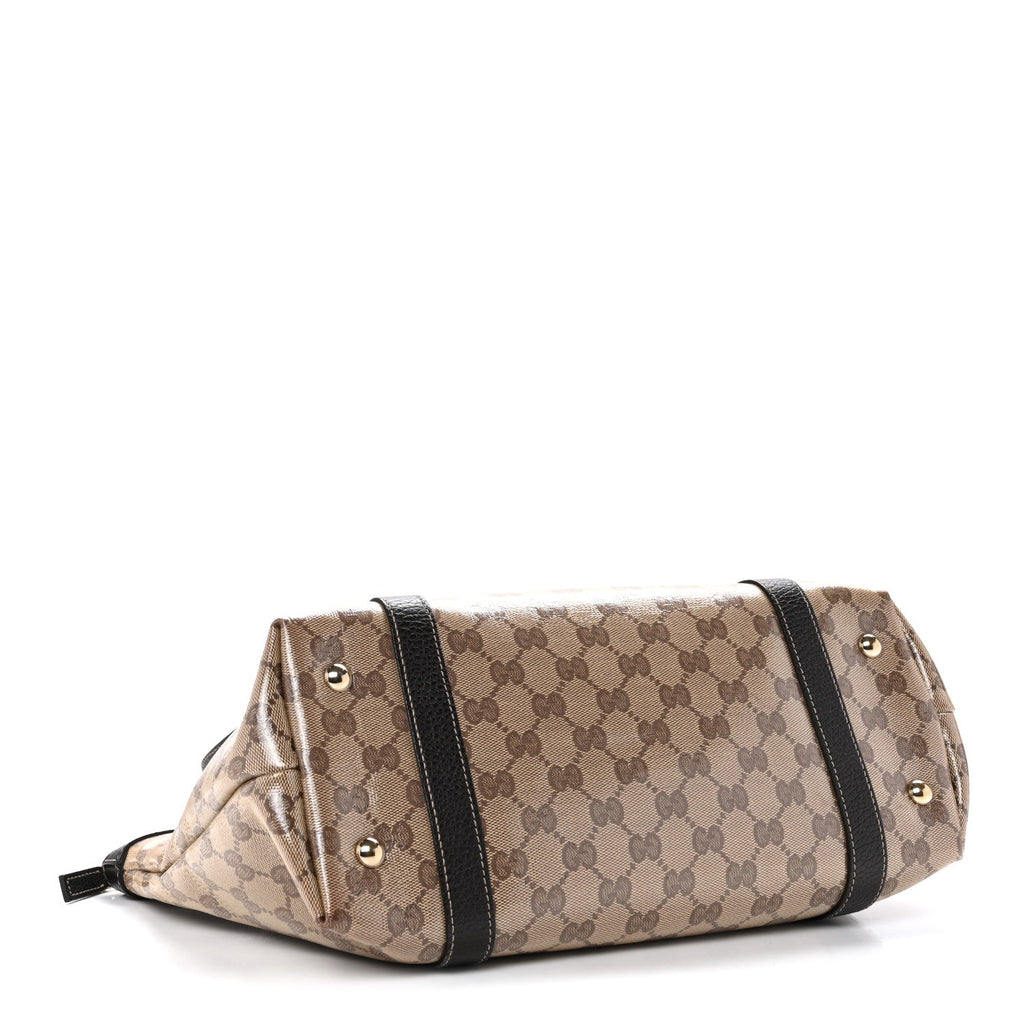 Crystal Monogram Medium Abbey Tote Brown