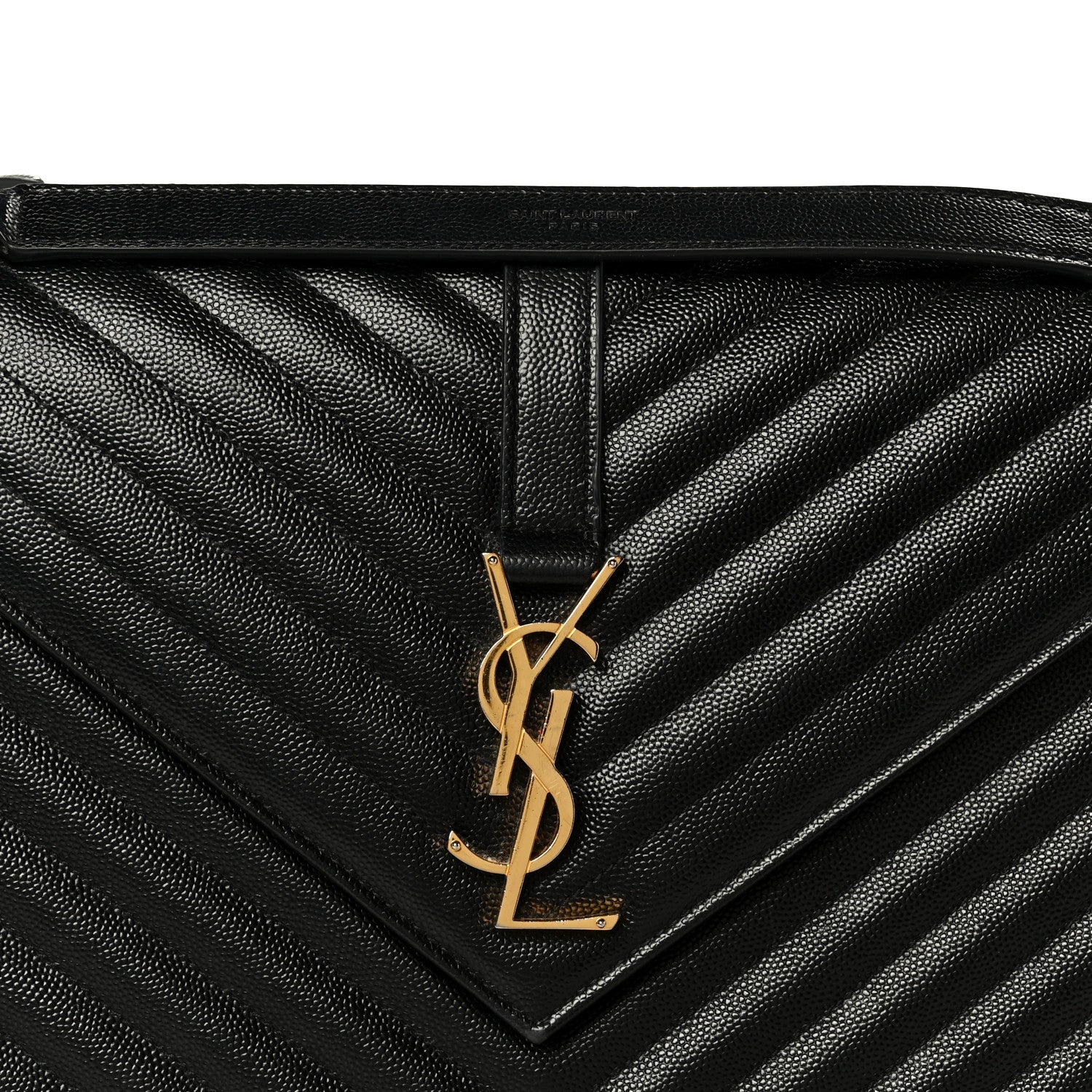 Grain De Poudre Matelasse Chevron Large Monogram Satchel Black