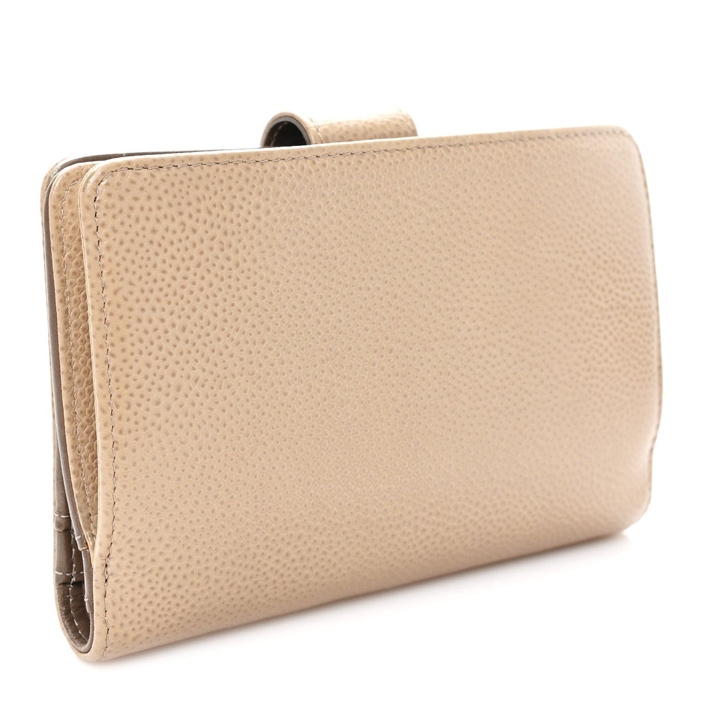 Caviar Timeless CC French Wallet Beige