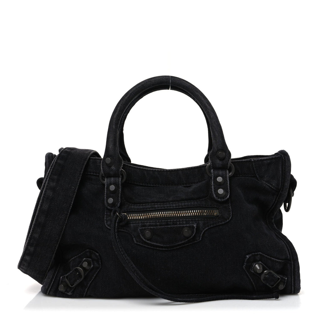 Washed Denim Classic Hardware Small Le City Black