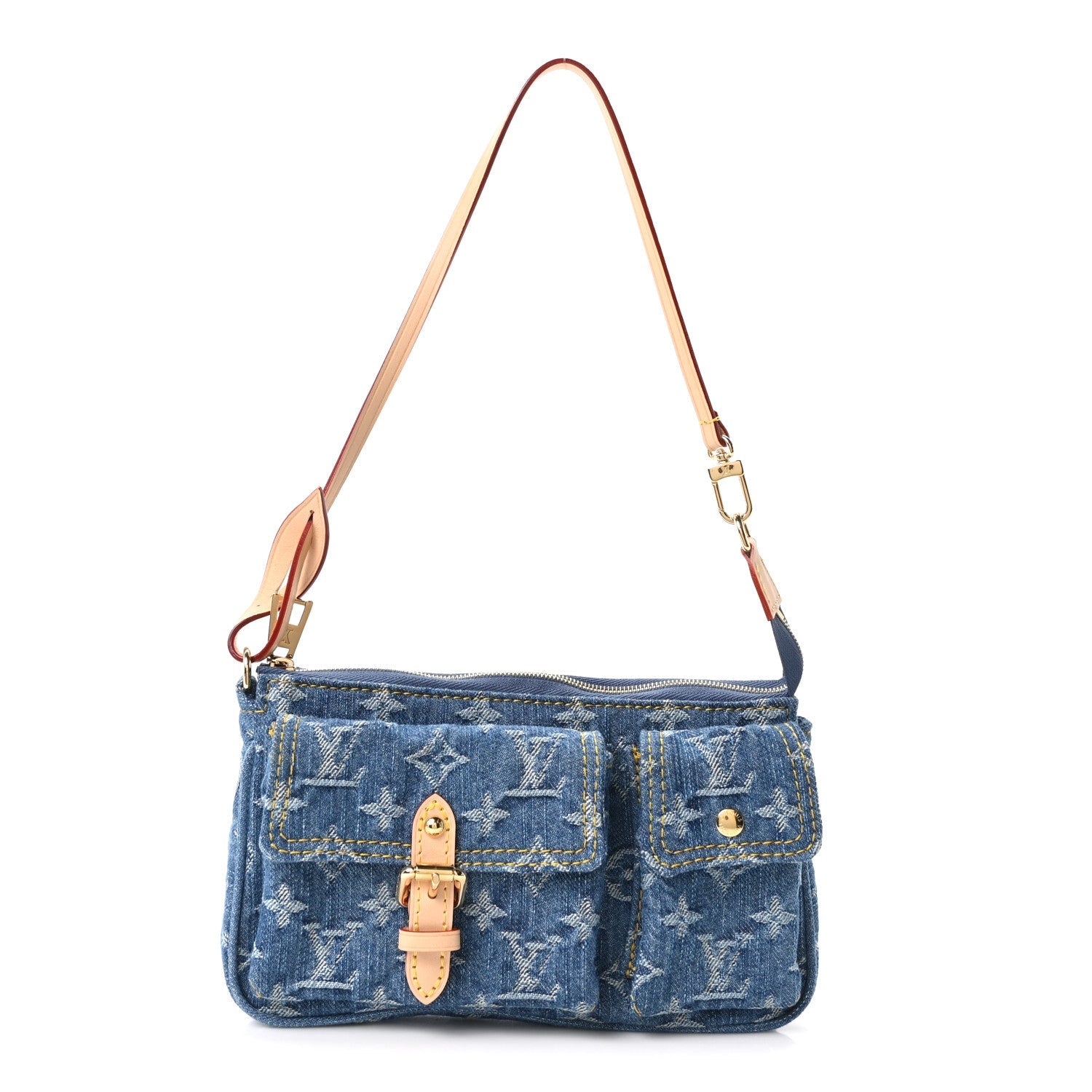 Monogram Denim Pochette Accessories Cargo Blue