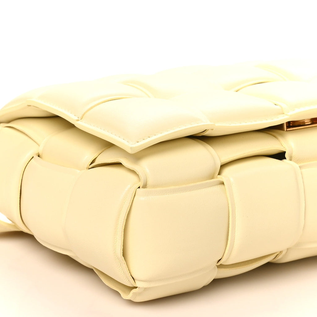 Nappa Maxi Intreccio Padded Cassette Crossbody Bag Ice Cream