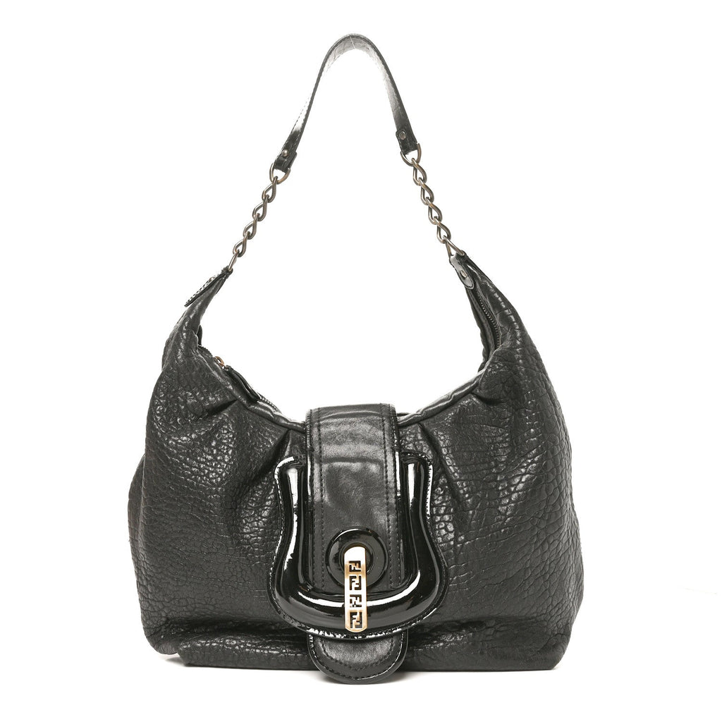 Nappa Patent B Buckle Hobo Black