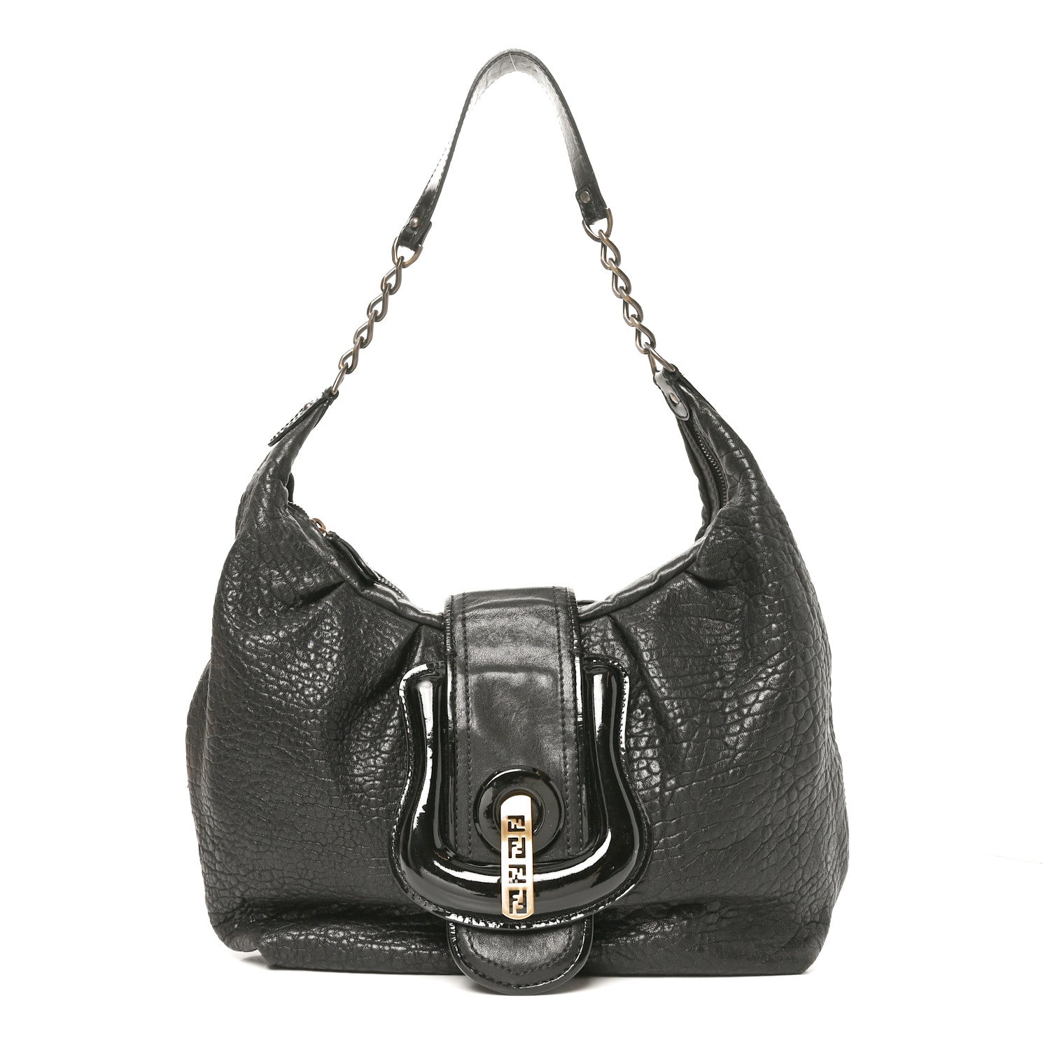 Nappa Patent B Buckle Hobo Black