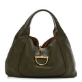 Grained Calfskin Softbit Maxi Shoulder Bag Forest Green