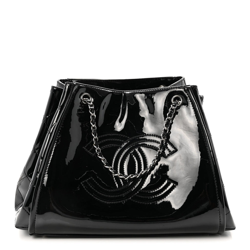Vinyl Lipstick Ligne Accordion Tote Black