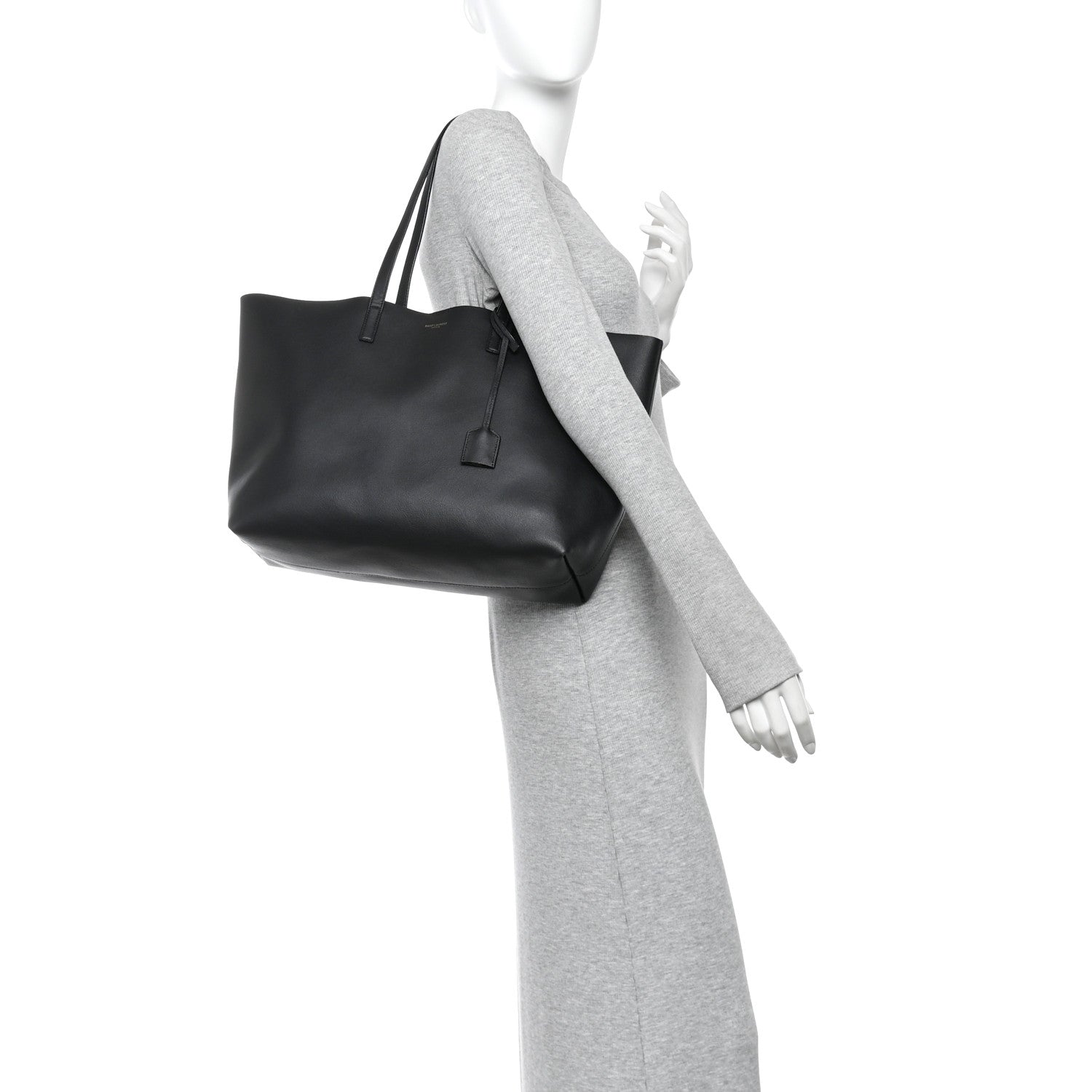 Calfskin Large Shopping Tote Black