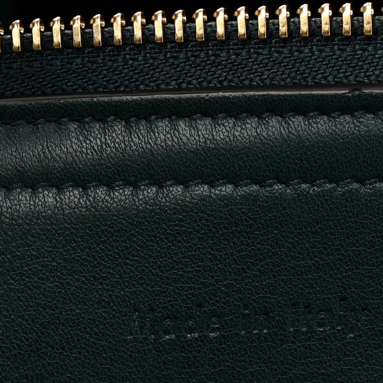 Smooth Calfskin Medium Tri-Fold Bag Bottle Green