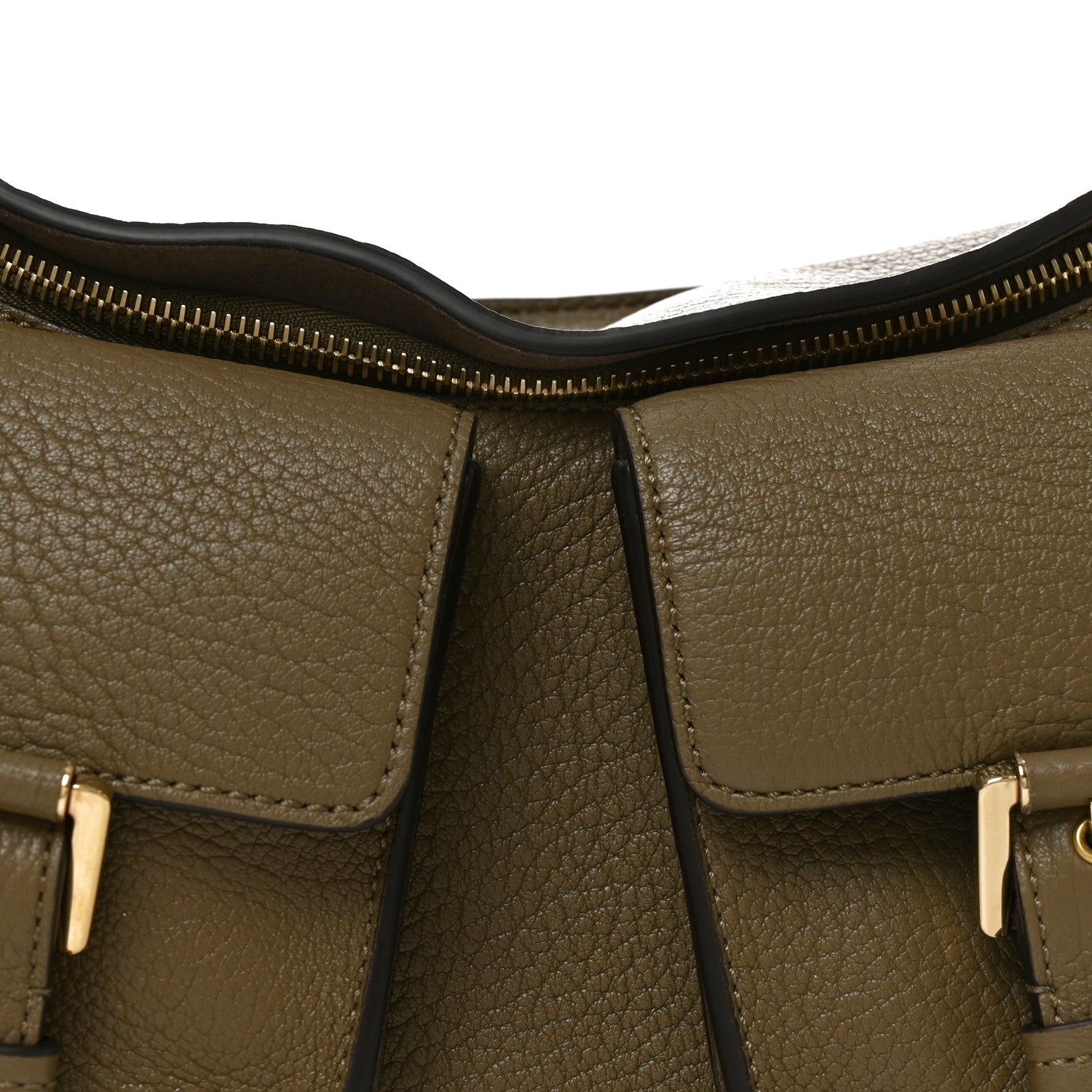 Natural Grain Calfskin Maggie Shoulder Bag Linen Green