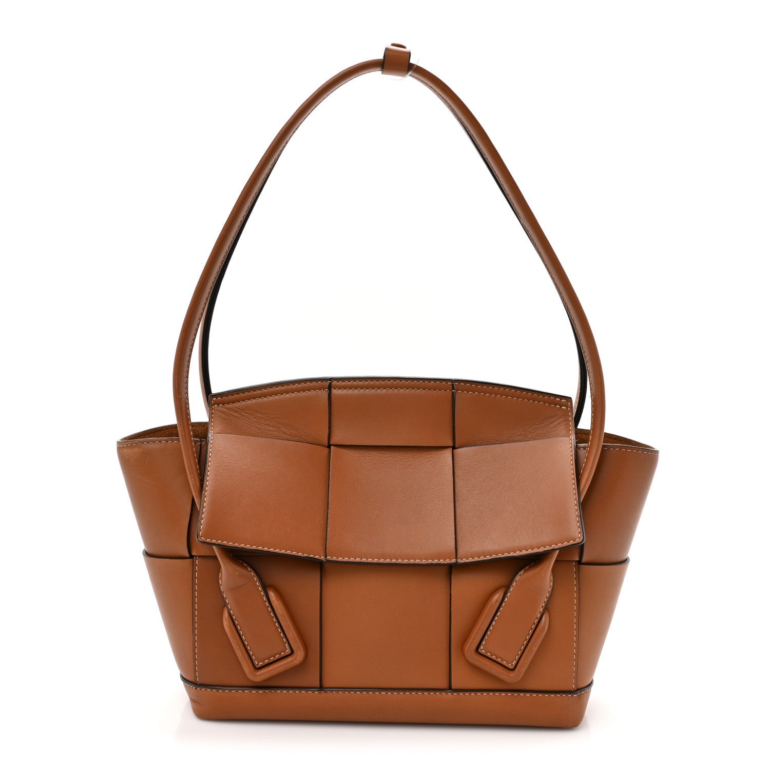 French Calfskin Maxi Intrecciato Small Arco Wood