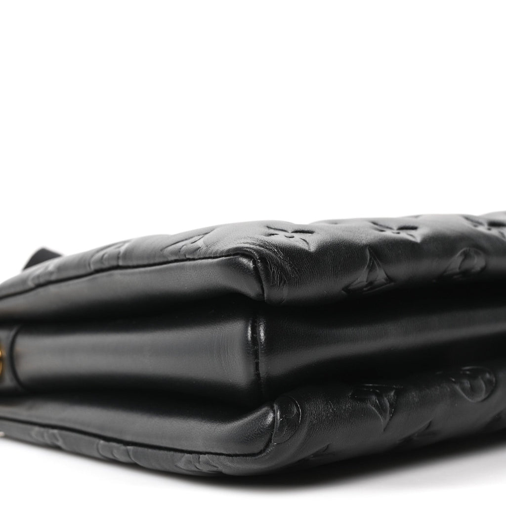 Lambskin Embossed Monogram Coussin PM Black