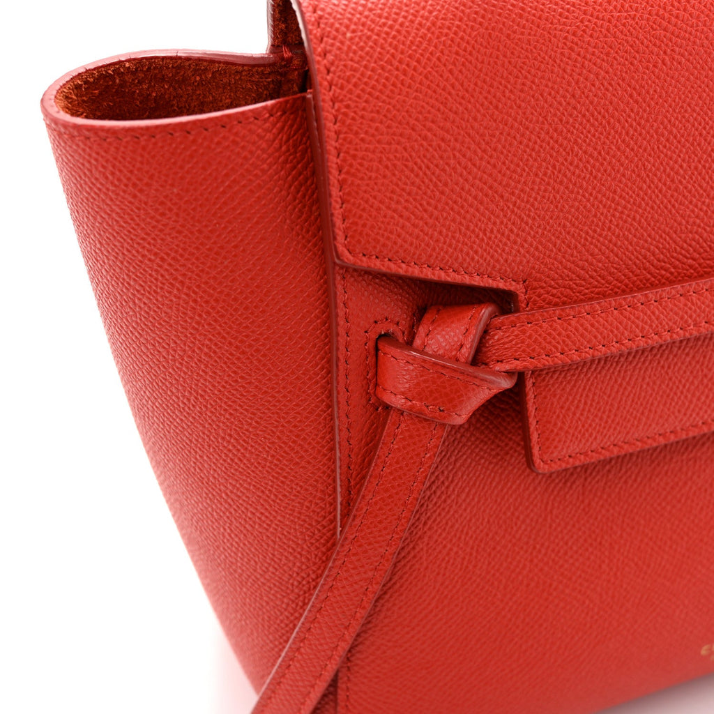 Grained Calfskin Nano Belt Bag Coral