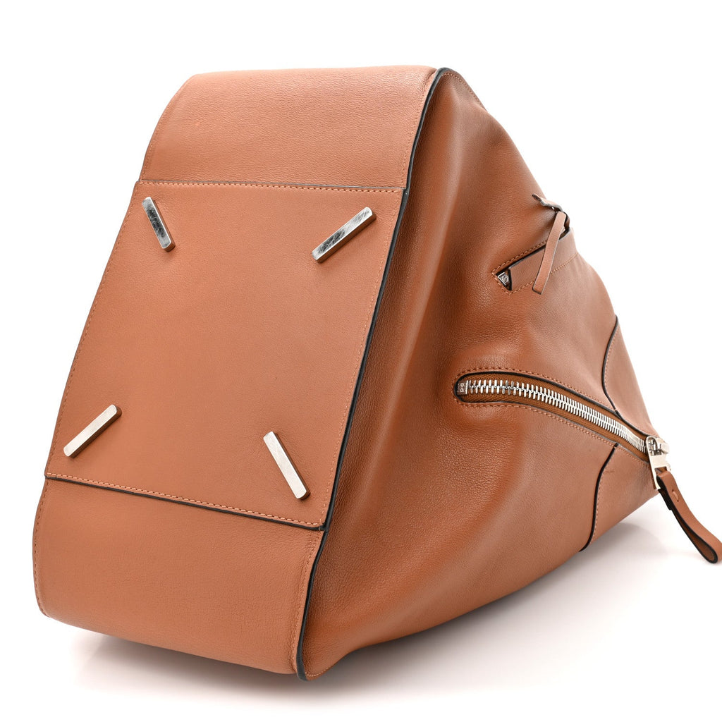 Grained Calfskin Medium Hammock Shoulder Bag Tan