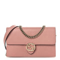 Dollar Calfskin Interlocking G Chain Wallet Soft Pink